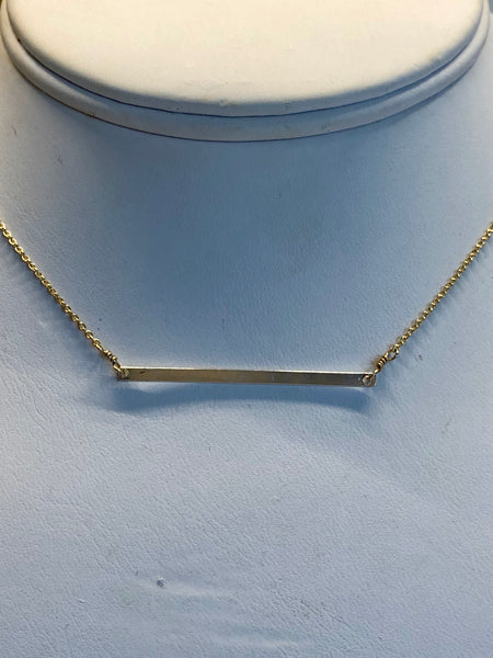 Bar necklace under $49 Made in USA.  Sterling Silver and 14KT gold fill 17 inches