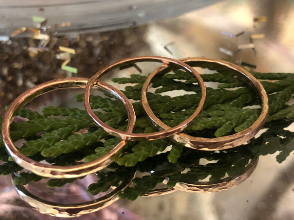 Hammered 14KT Gold Fill Rings- A set of rings