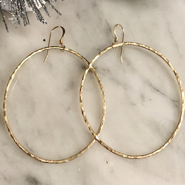 Gabriel Hammered 14KT gold fill earrings
